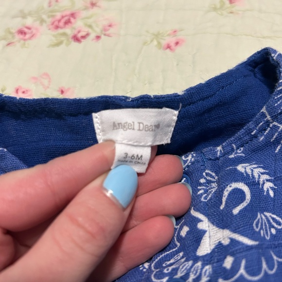 Angel dear country western blue and white romper size 3-6 months - Picture 3 of 4